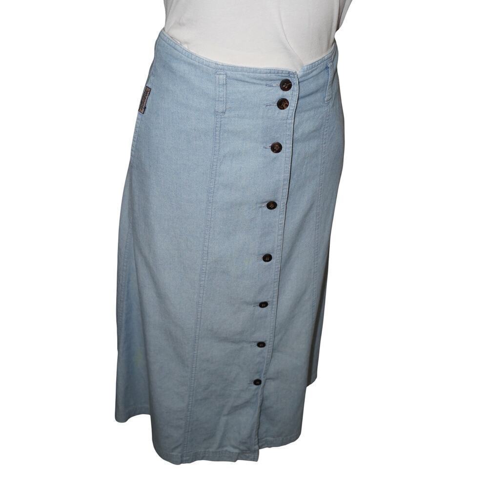 Vintage Wrangler Button Front Denim Midi Skirt Women’s Small | Style 7006 USA